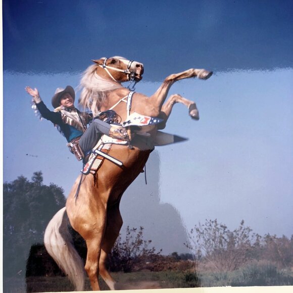 Vintage Roy Rogers and Trigger Rearing Real Photos - 8x10 Lot of 2 - Picture 2 of 6